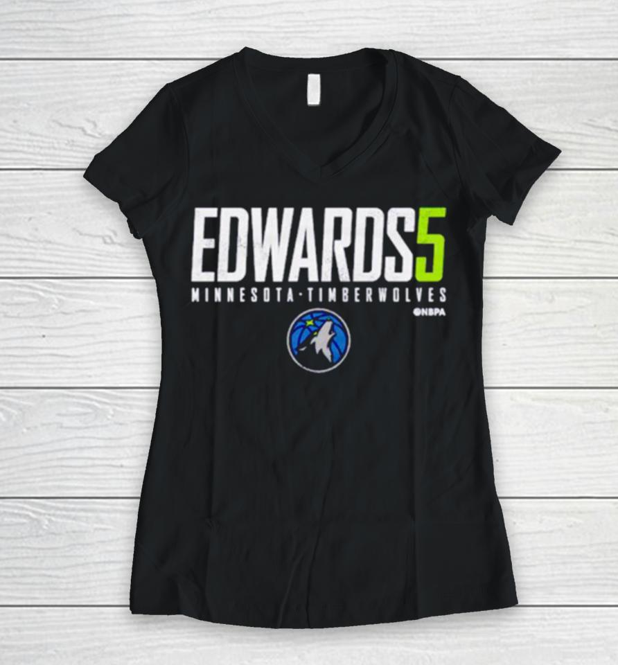 Anthony Edwards Minnesota Timberwolves Elite Women V-Neck T-Shirt