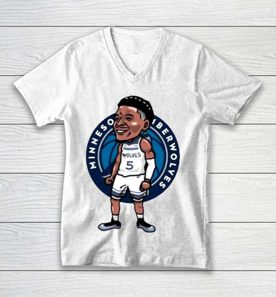 Anthony Edwards Minnesota Timberwolves Player Cartoon Unisex V-Neck T-Shirt