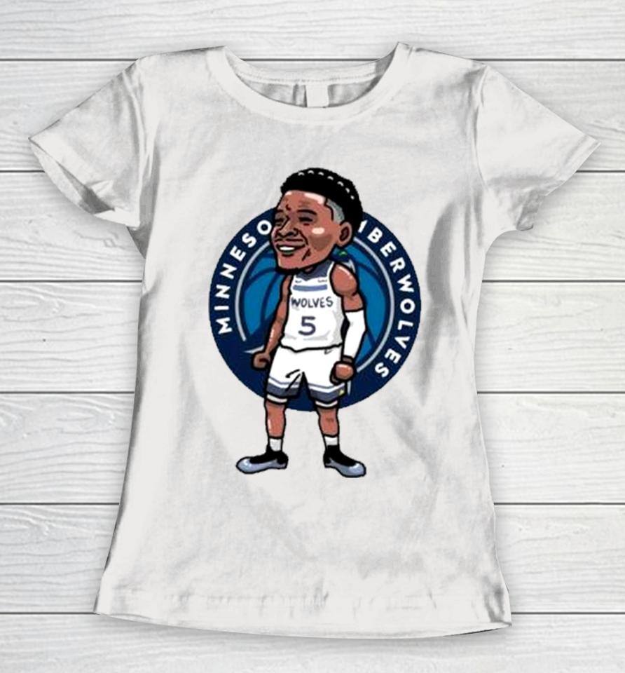 Anthony Edwards Minnesota Timberwolves Player Cartoon Women T-Shirt