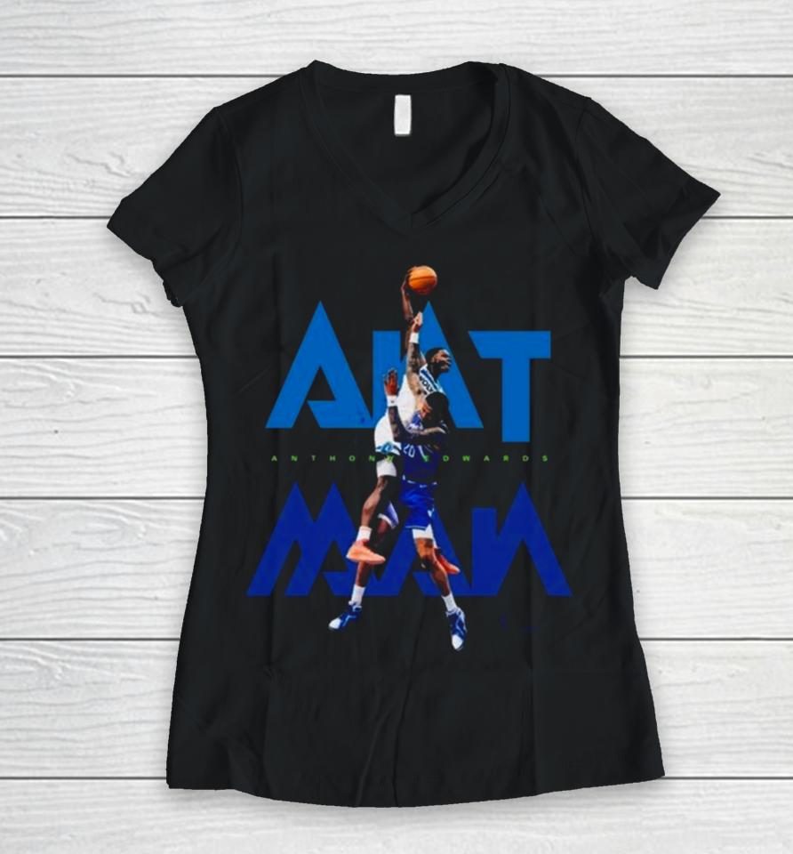 Anthony Edwards Minnesota Timberwolves Signature Women V-Neck T-Shirt