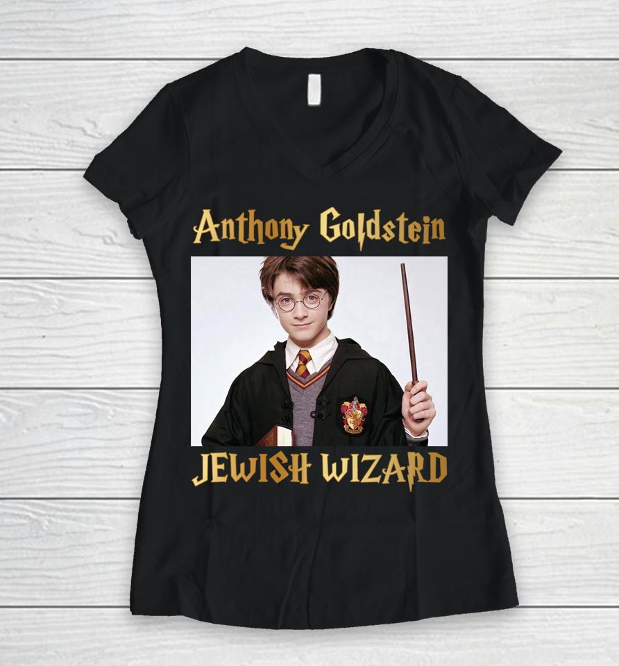 Anthony Goldstein Jewish Wizard Women V-Neck T-Shirt