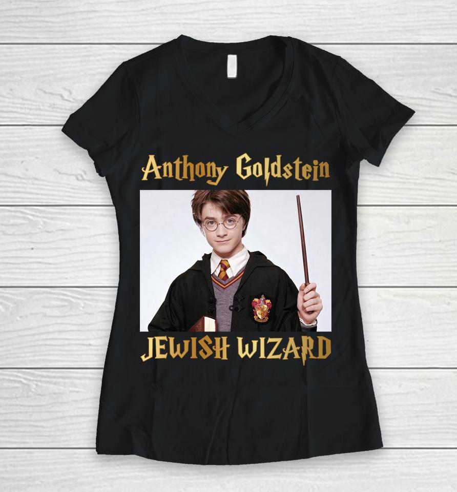 Anthony Goldstein Jewish Wizard Women V-Neck T-Shirt