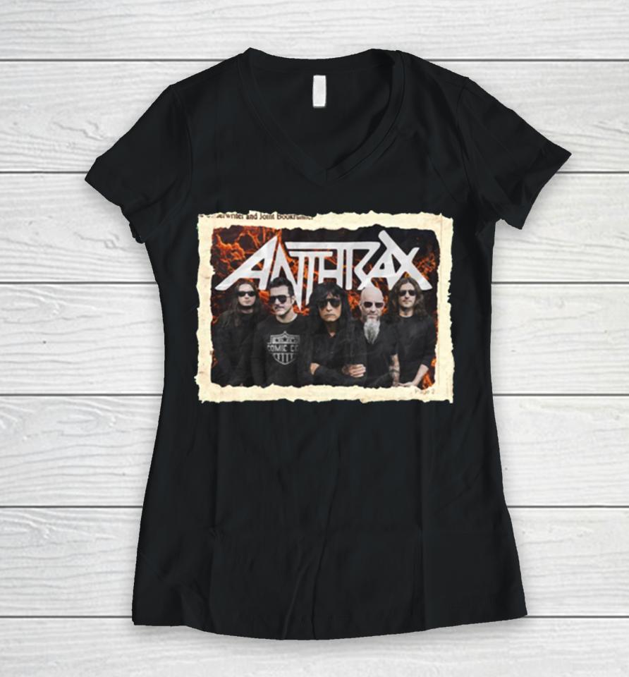 Anthrax Band Art Women V-Neck T-Shirt