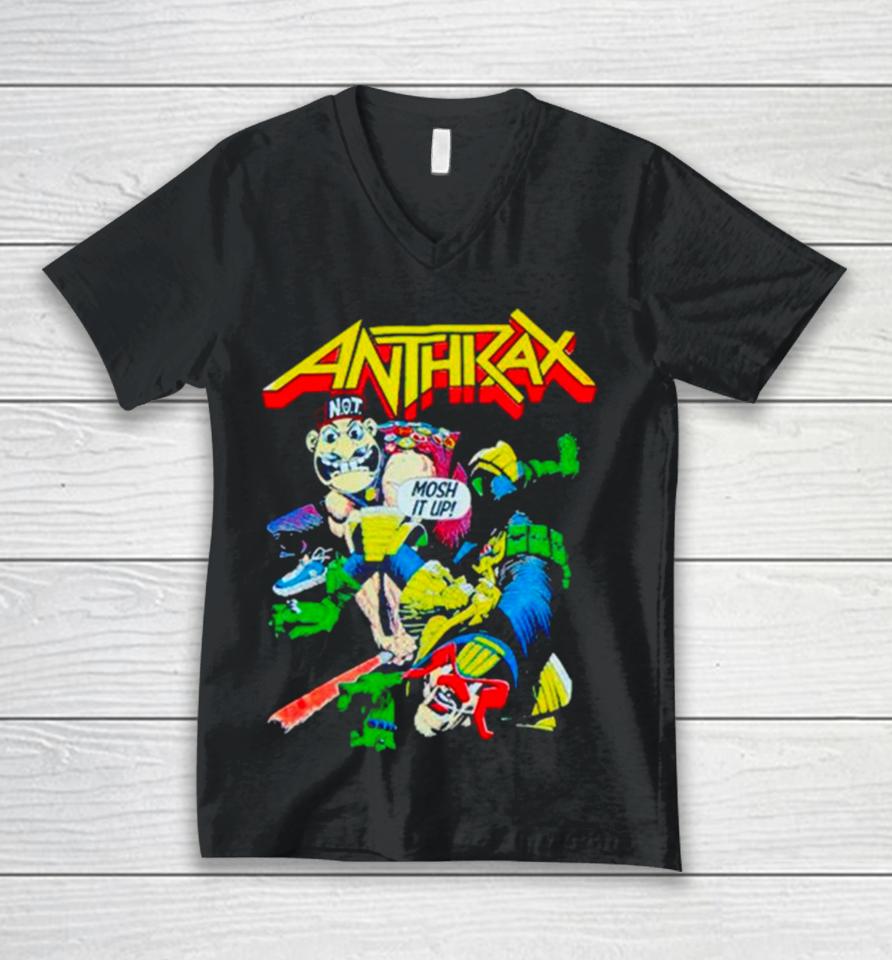 Anthrax Not Man Judge Dredd Mosh It Up Unisex V-Neck T-Shirt