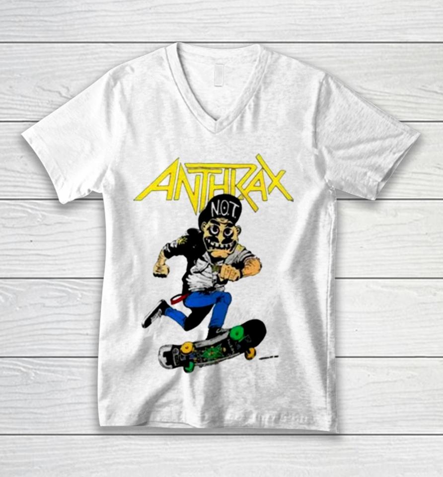 Anthrax Not Man Skate Unisex V-Neck T-Shirt
