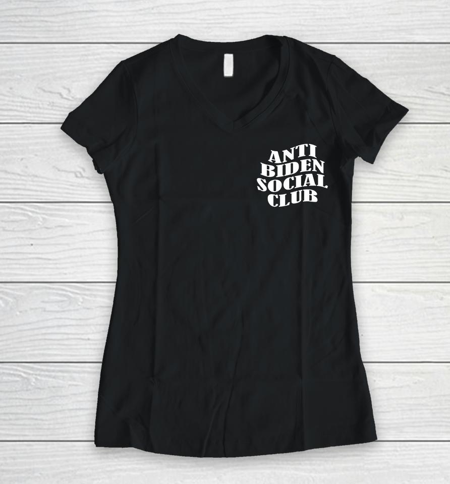 Anti Biden Social Club Women V-Neck T-Shirt
