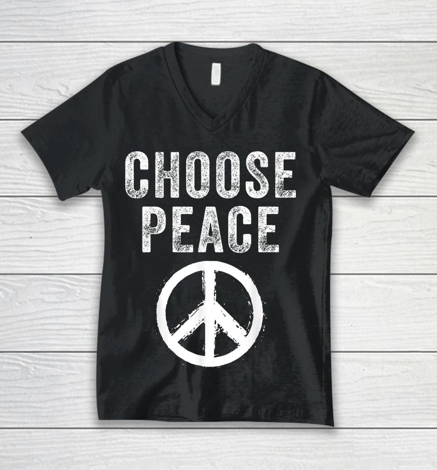Anti Gun Choose Peace Wear Orange Enough End Gun Violence Unisex V-Neck T-Shirt