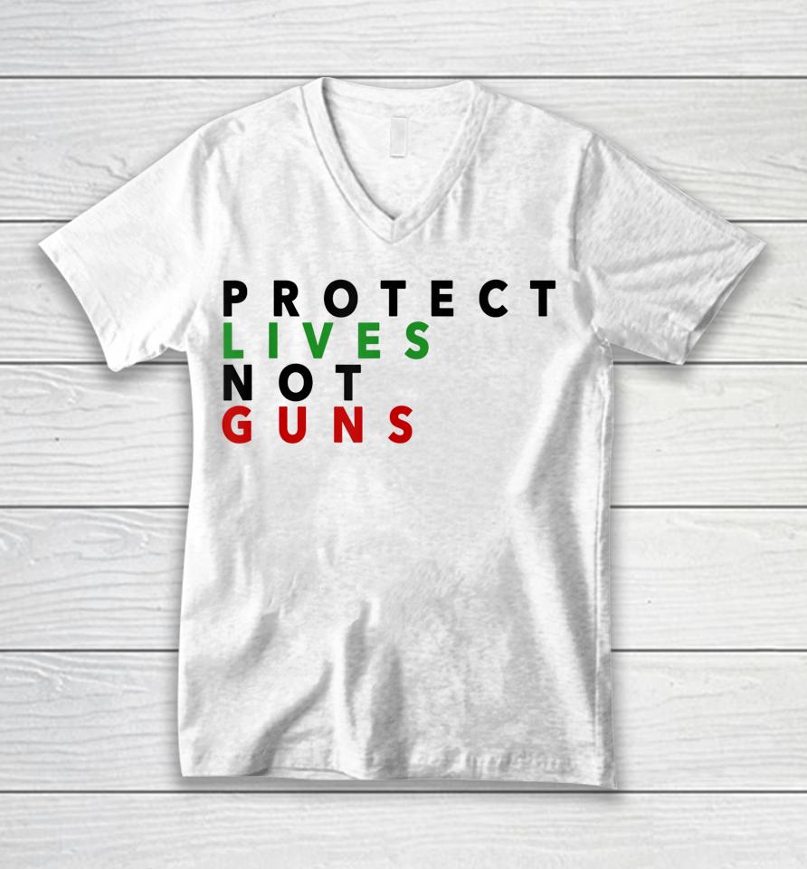 Anti Gun T-Shirt Protect Live Not Guns Unisex V-Neck T-Shirt