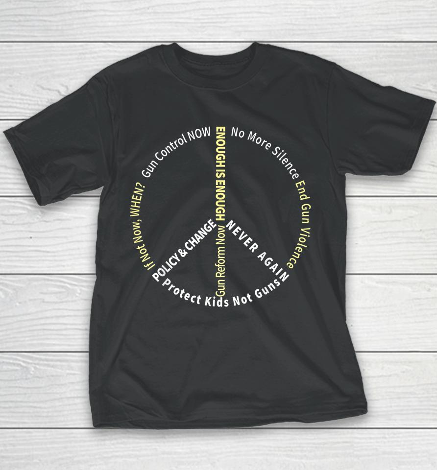 Anti Guns Slogan Reform Control Now Hashtag Youth T-Shirt