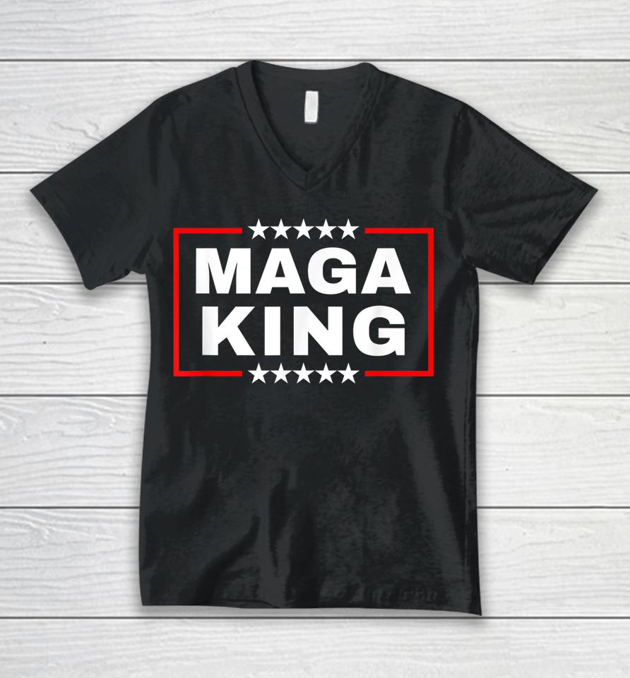 Anti Joe Biden Maga King Unisex V-Neck T-Shirt