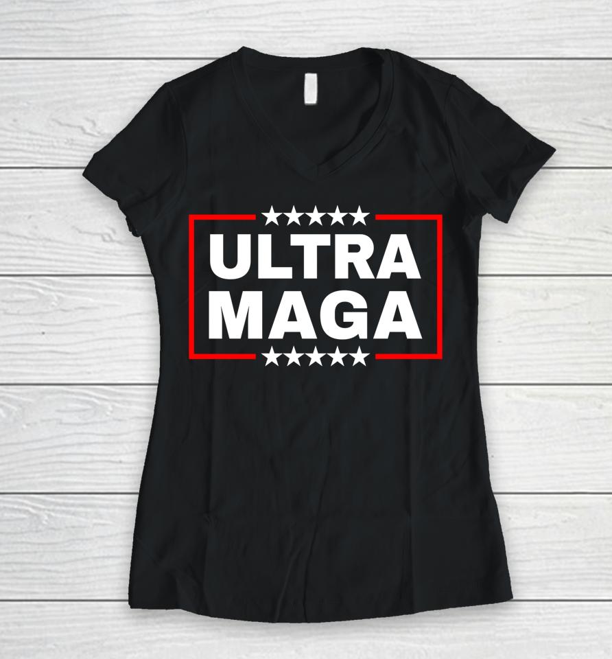 Anti Joe Biden Ultra Maga Women V-Neck T-Shirt