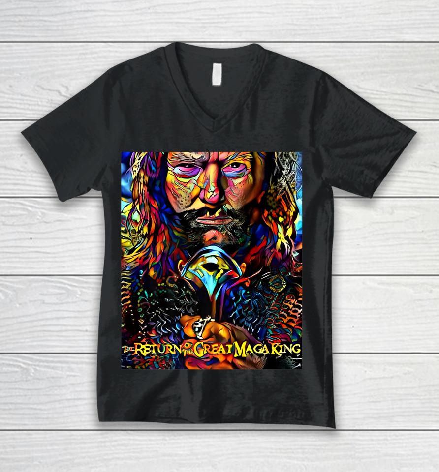 Anti Joe Biden Ultra Maga The Return Of The Great Maga King Unisex V-Neck T-Shirt
