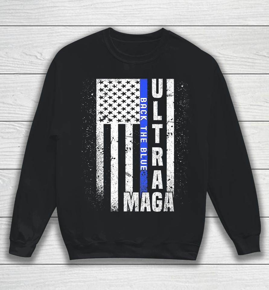 Anti Joe Biden Ultra Maga Trump Us Flag Sweatshirt