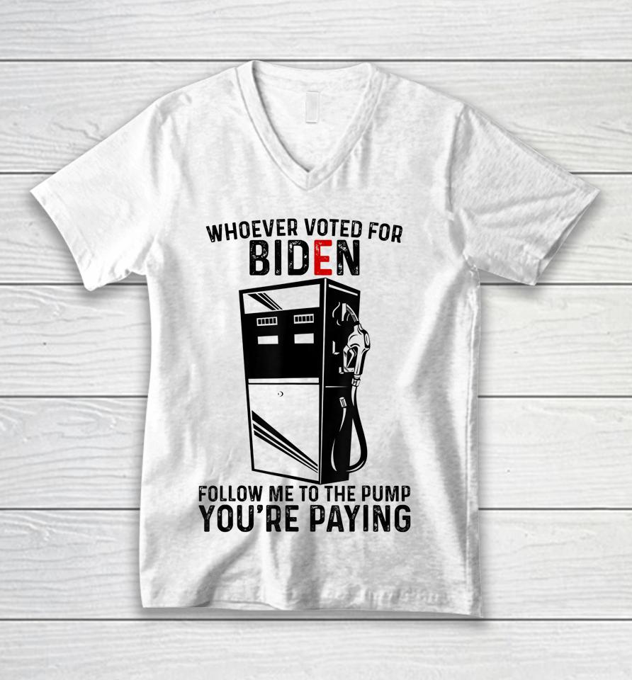 Anti President Joe Biden Owes Republican Gas Money Unisex V-Neck T-Shirt