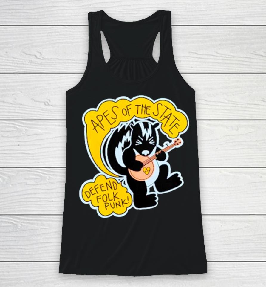 Apes Of The State Defend Folk Punk Racerback Tank