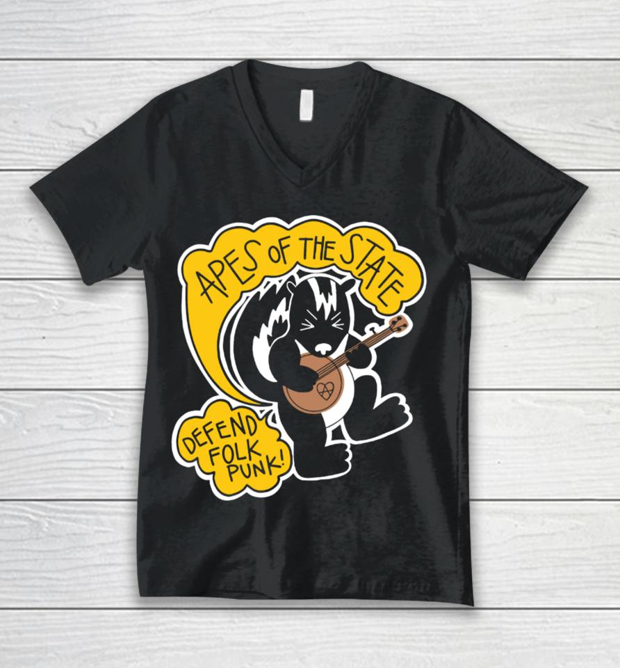 Apesofthestate Store Defend Folk Punk Unisex V-Neck T-Shirt