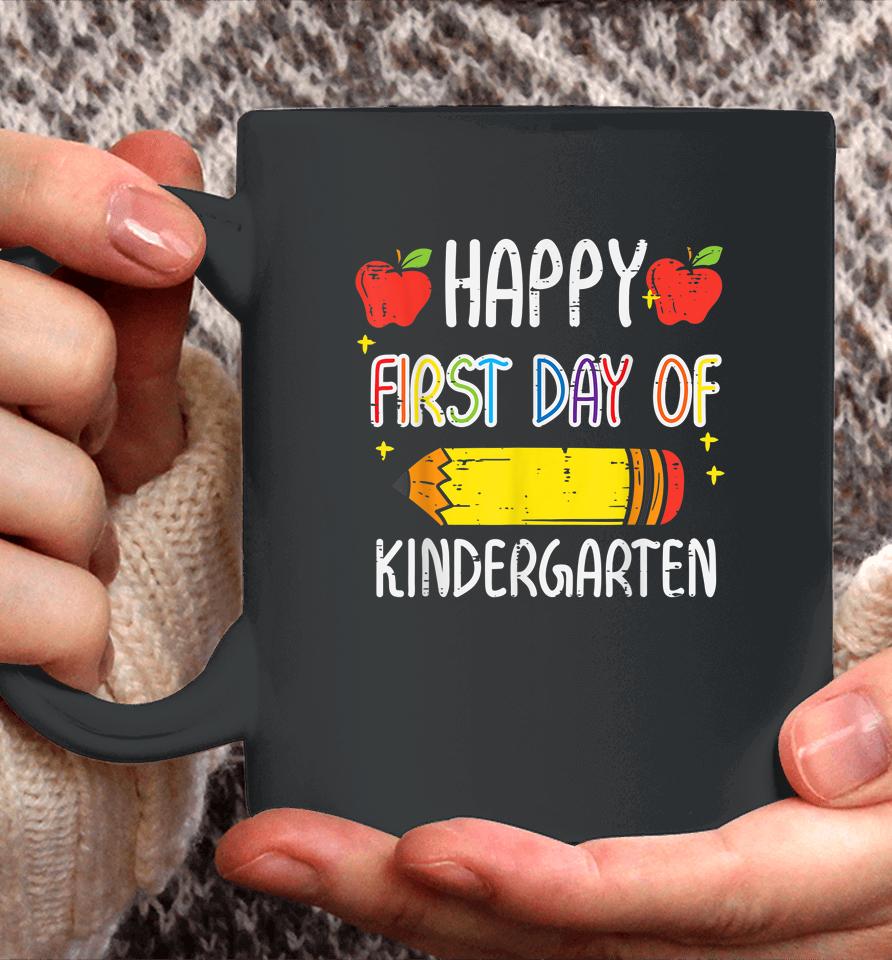 Apple Pencil Happy First Day Of Kindergarten School Teacher Coffee Mug