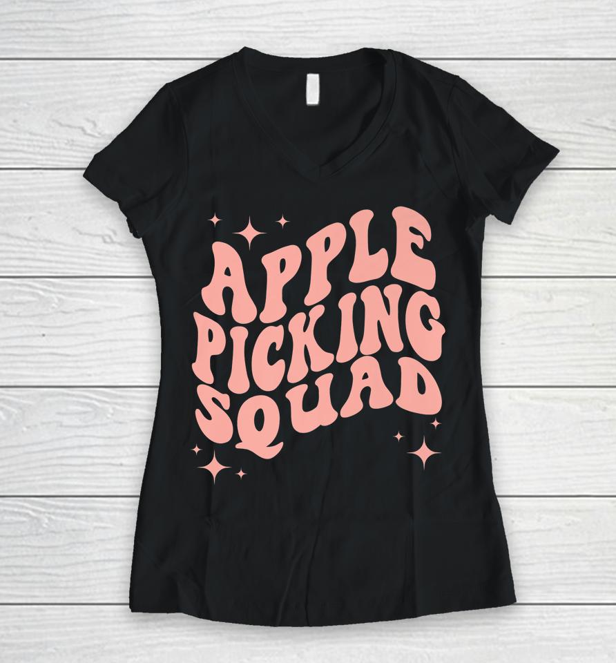 Apple Picking Squad Women V-Neck T-Shirt