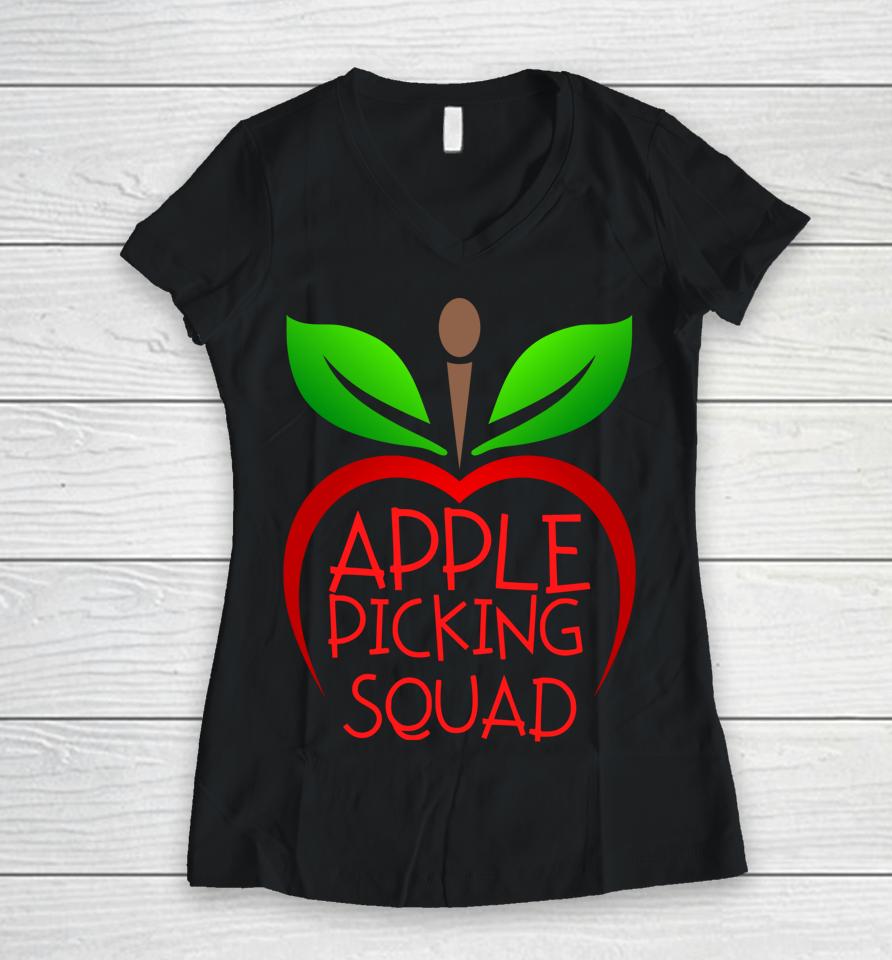 Apple Picking Squad Women V-Neck T-Shirt