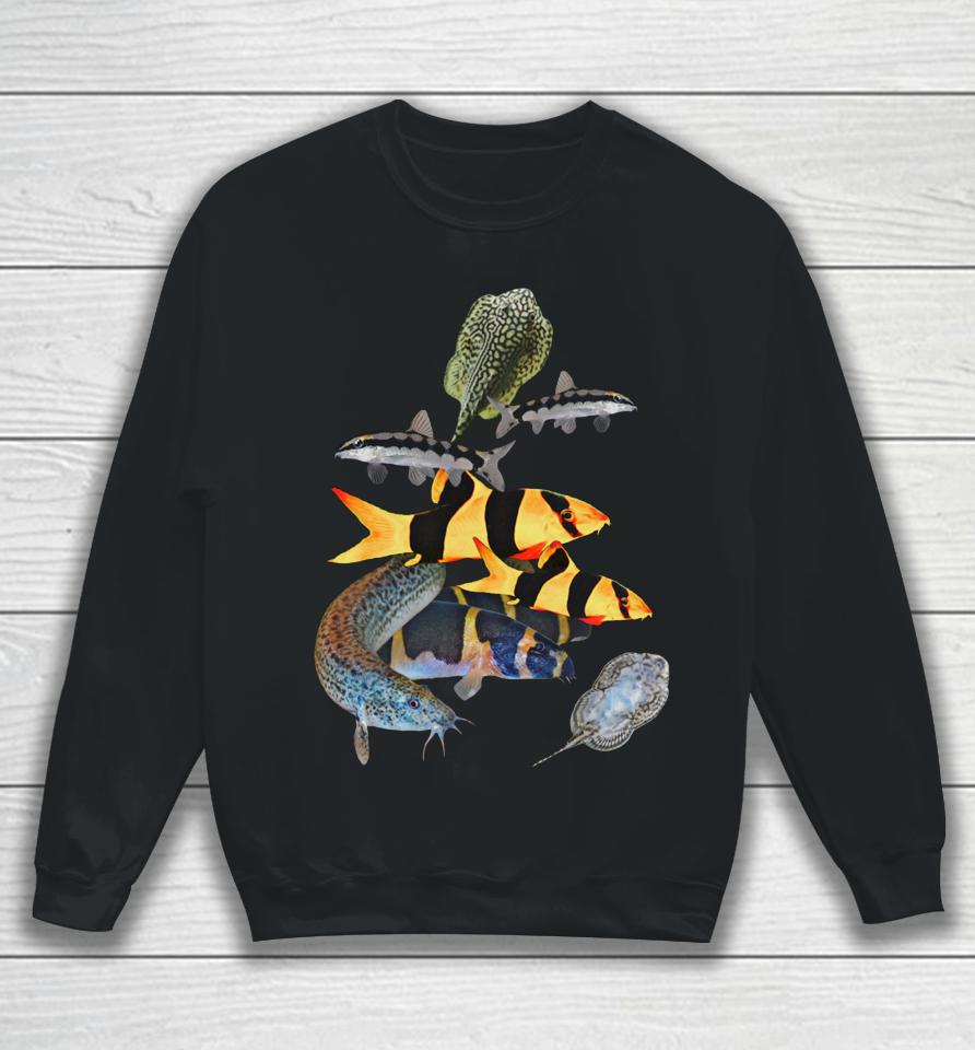 Aquarium Loaches Hillstream Dojo Clown Khuli Loach Fish Tank Sweatshirt