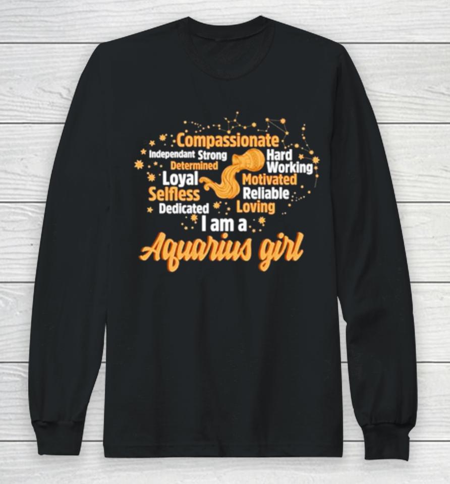 Aquarius Girl Birthday Astrology Zodiac Sign Women Aquarius Great Gift Long Sleeve T-Shirt