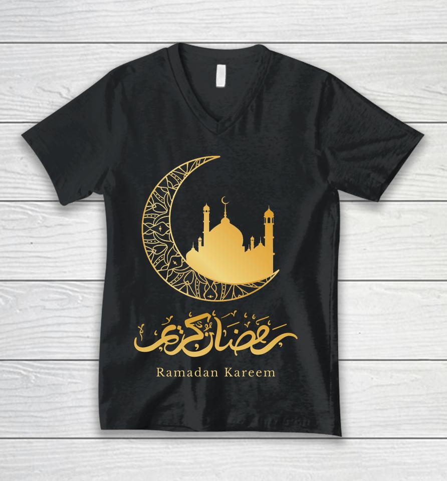 Arabic Ramadan Kareem Decoration Islamic Celebration Unisex V-Neck T-Shirt