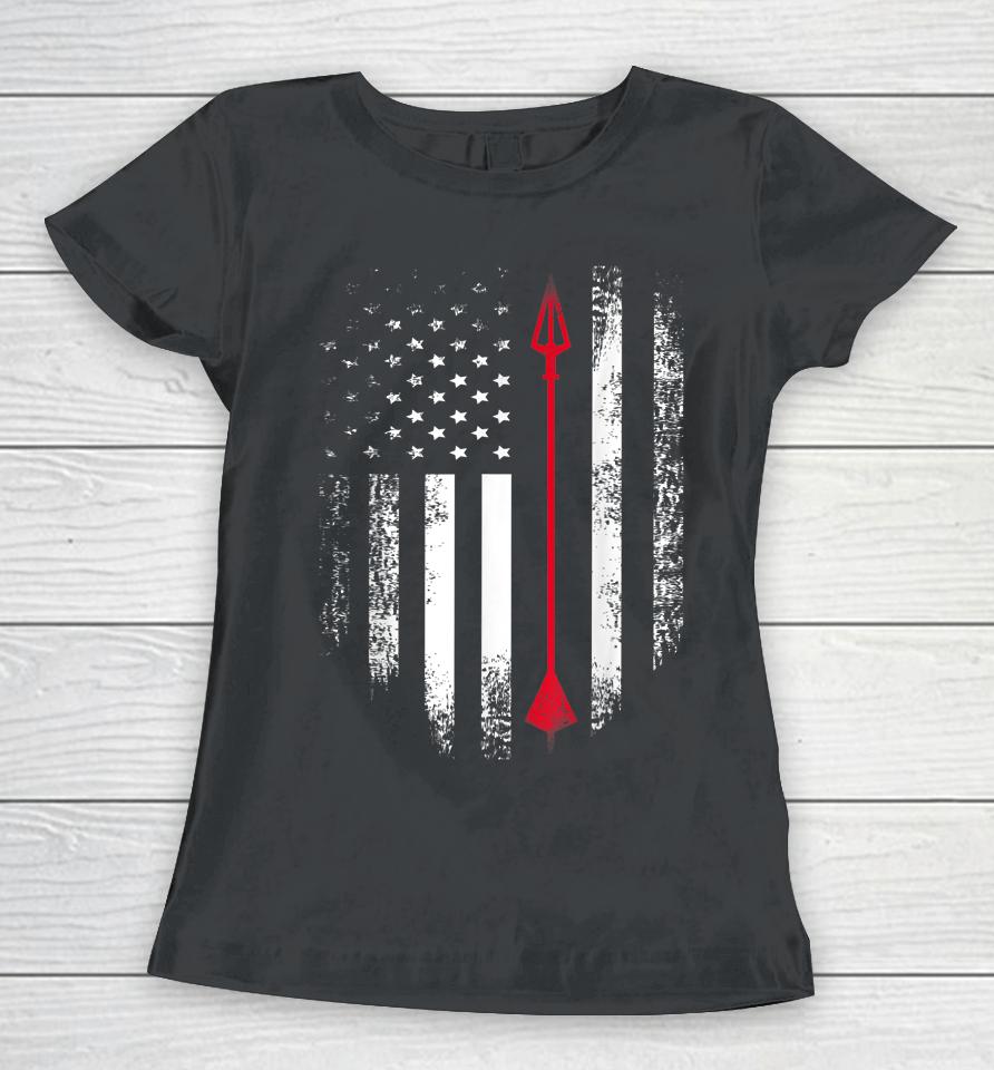 Archery Arrow American Flag Women T-Shirt