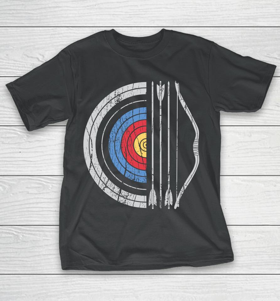 Archery Target Bow And Arrow Archer Retro Vintage T-Shirt