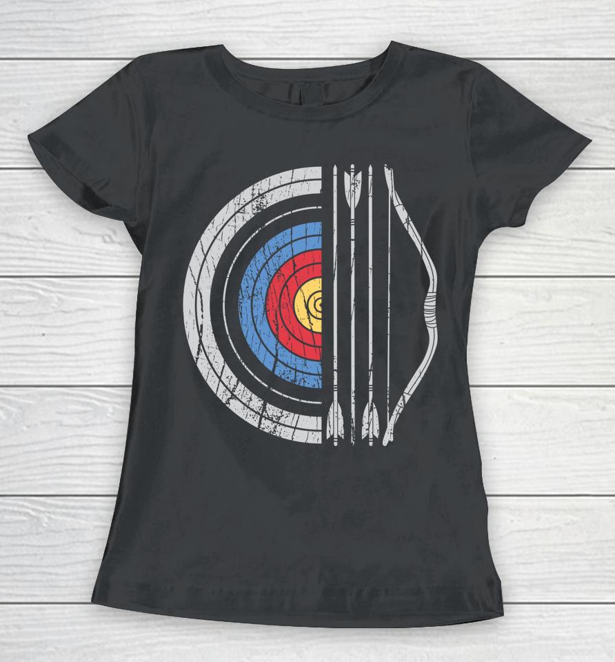 Archery Target Bow And Arrow Archer Retro Vintage Women T-Shirt