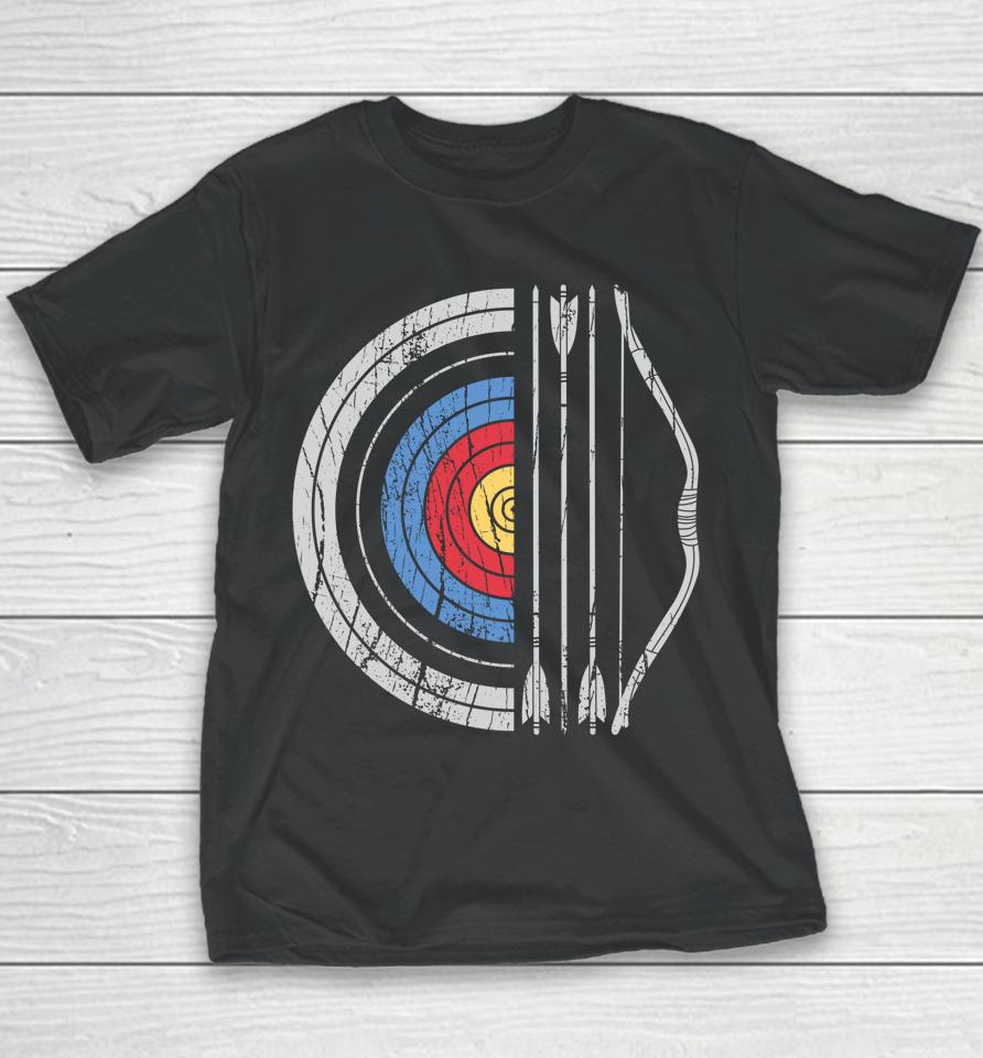 Archery Target Bow And Arrow Archer Retro Vintage Youth T-Shirt