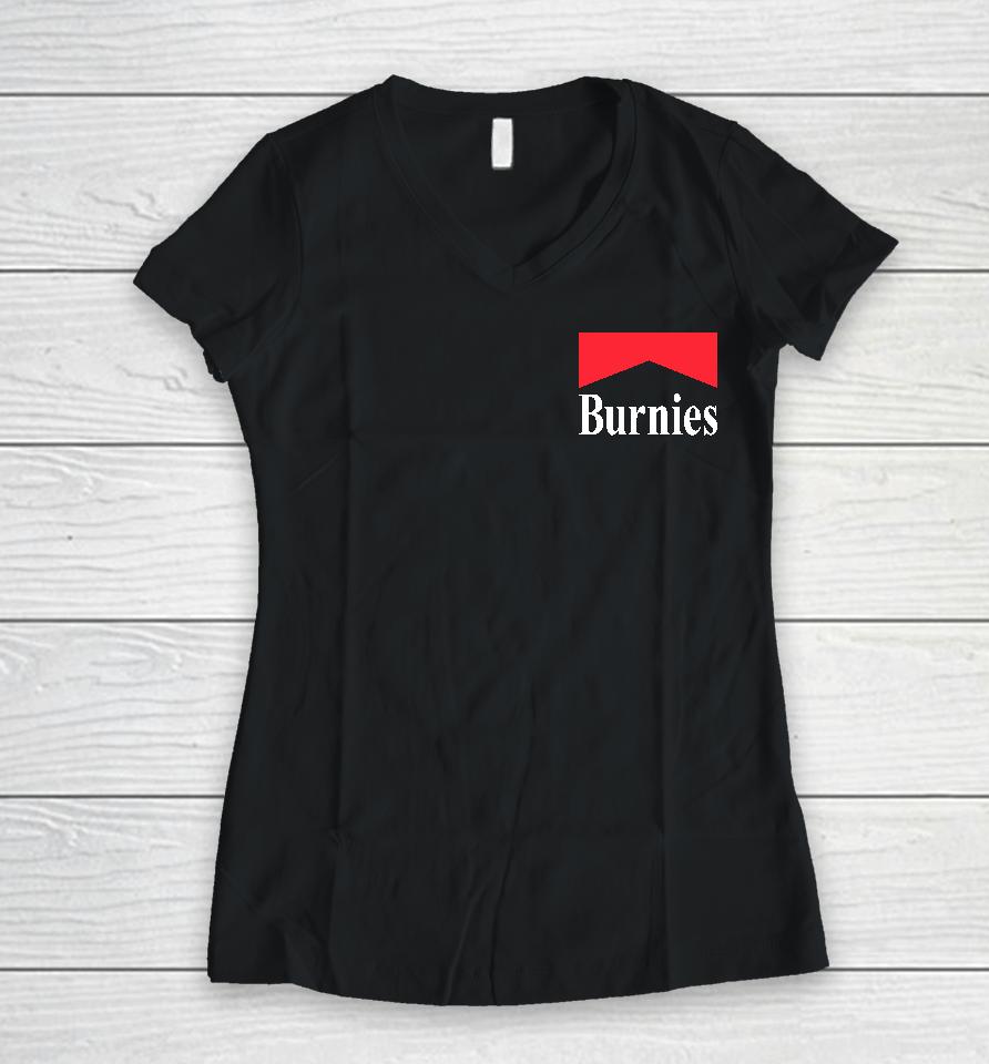 Are You Garbage Merch Burnies Women V-Neck T-Shirt
