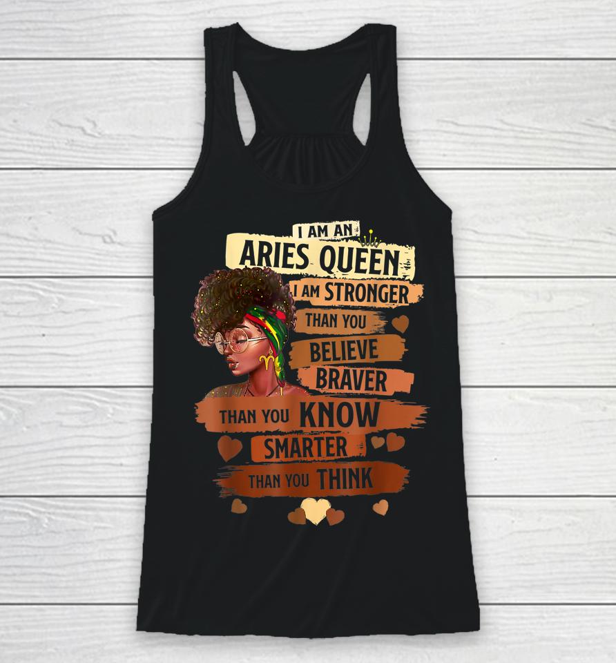 Aries Queen Sweet As Candy Birthday For Black Women Racerback Tank