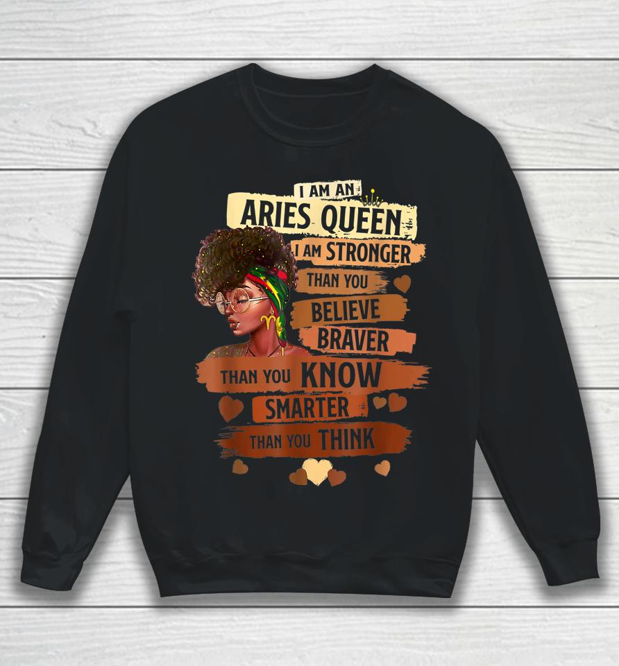 Aries Queen Sweet As Candy Birthday For Black Women Sweatshirt
