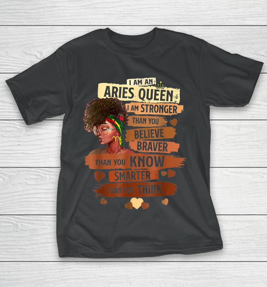 Aries Queen Sweet As Candy Birthday For Black Women T-Shirt