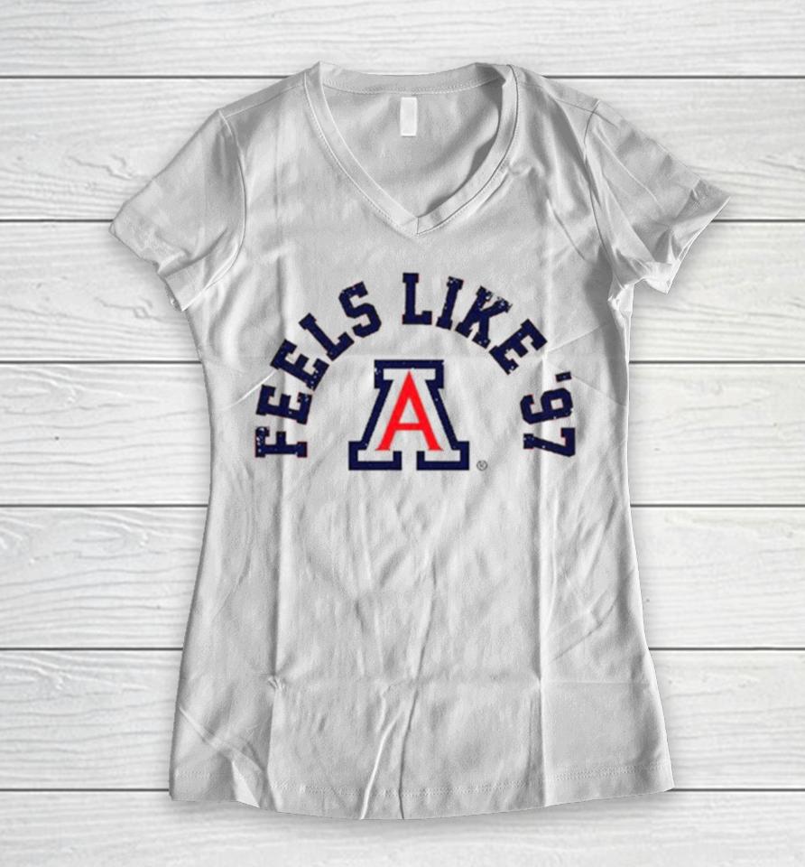 Arizona Basketball Feels Like ’97 Women V-Neck T-Shirt