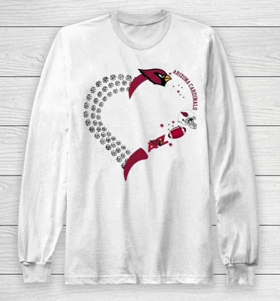Arizona Cardinals Football Heart Helmet Logo Gift Long Sleeve T-Shirt