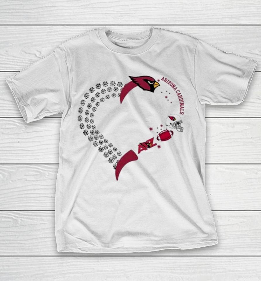 Arizona Cardinals Football Heart Helmet Logo Gift T-Shirt