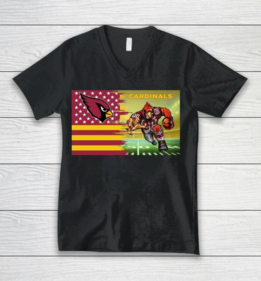 Arizona Cardinals Football Team Mascot Flag 2024 Unisex V-Neck T-Shirt
