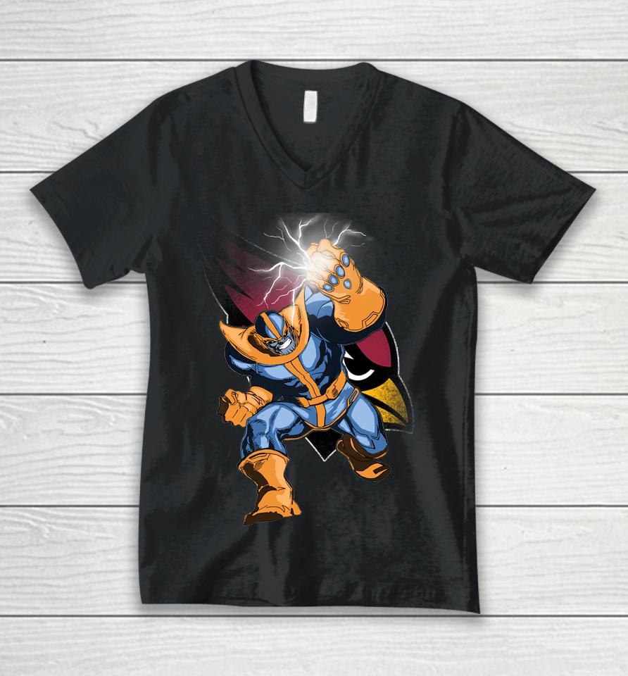 Arizona Cardinals Nfl Football Thanos Avengers Infinity War Marvel Unisex V-Neck T-Shirt