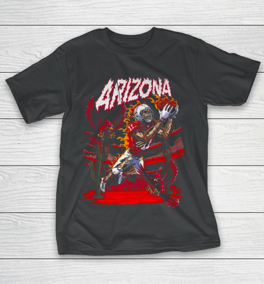 Arizona Cardinals Skeleton Football 2024 T-Shirt