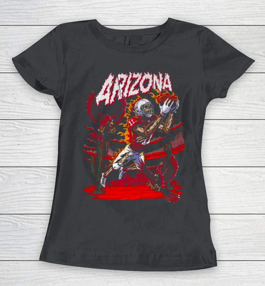 Arizona Cardinals Skeleton Football 2024 Women T-Shirt