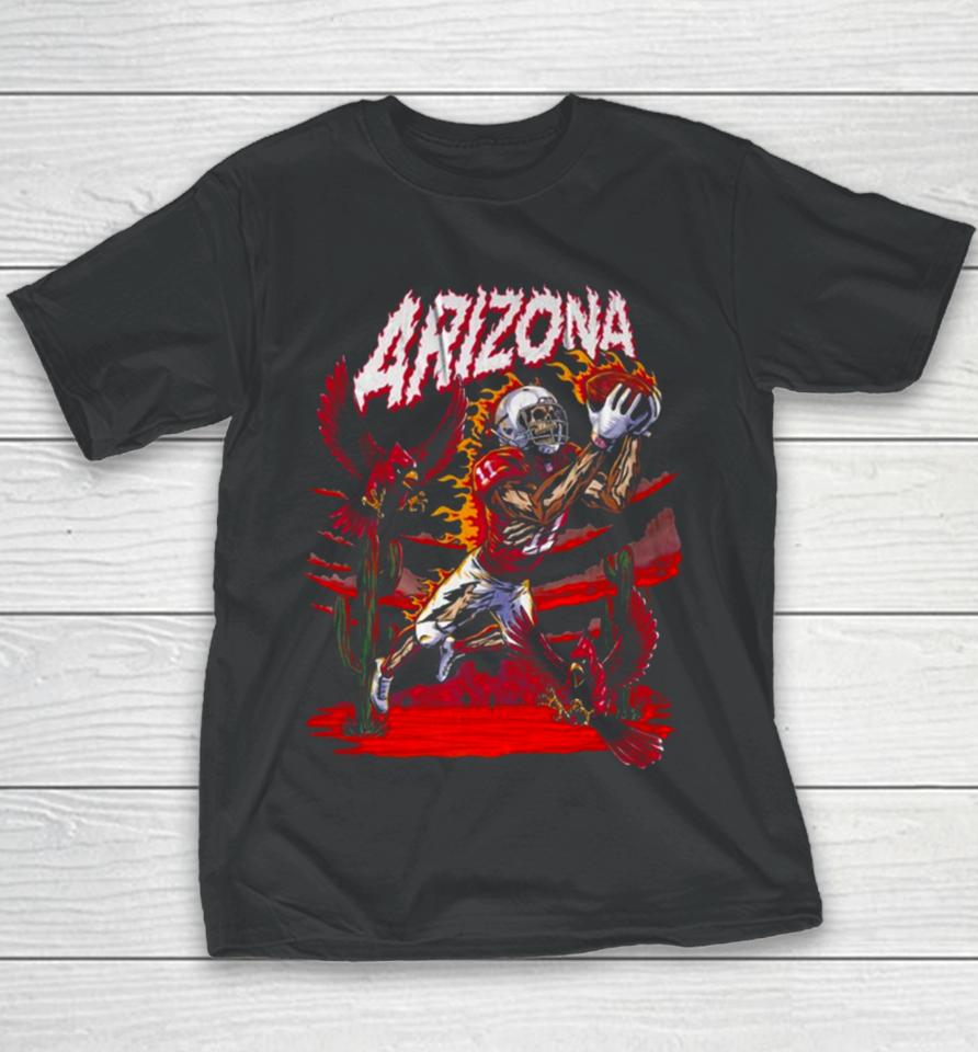 Arizona Cardinals Skeleton Football 2024 Youth T-Shirt