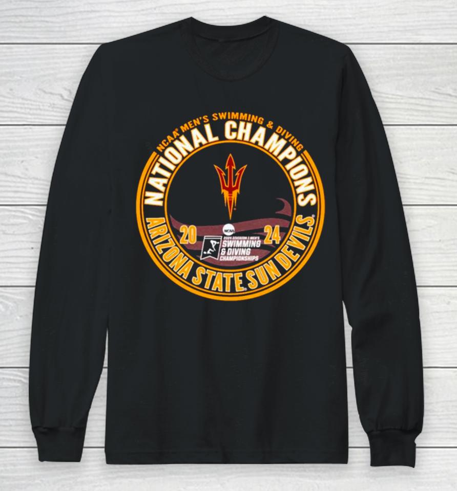 Arizona State Sun Devils 2024 Ncaa Men’s Swimming And Diving National Champions Long Sleeve T-Shirt
