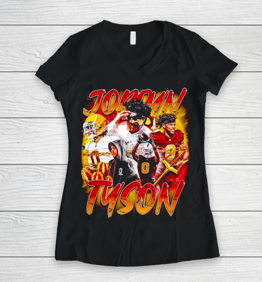 Arizona State Sun Devils Jordyn Tyson Women V-Neck T-Shirt