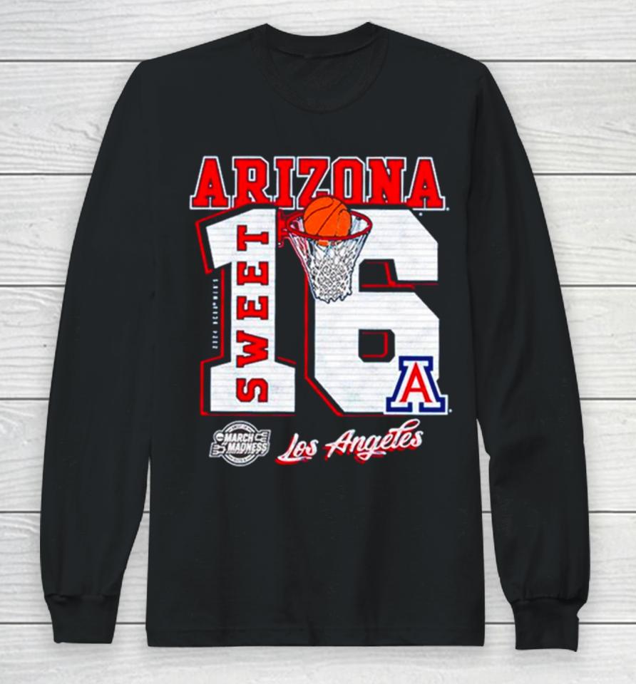 Arizona Wildcats 2024 Men’s Basketball March Madness Sweet 16 Los Angeles Long Sleeve T-Shirt