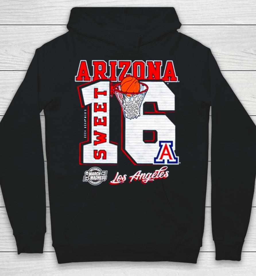 Arizona Wildcats 2024 Men’s Basketball March Madness Sweet 16 Los Angeles Hoodie