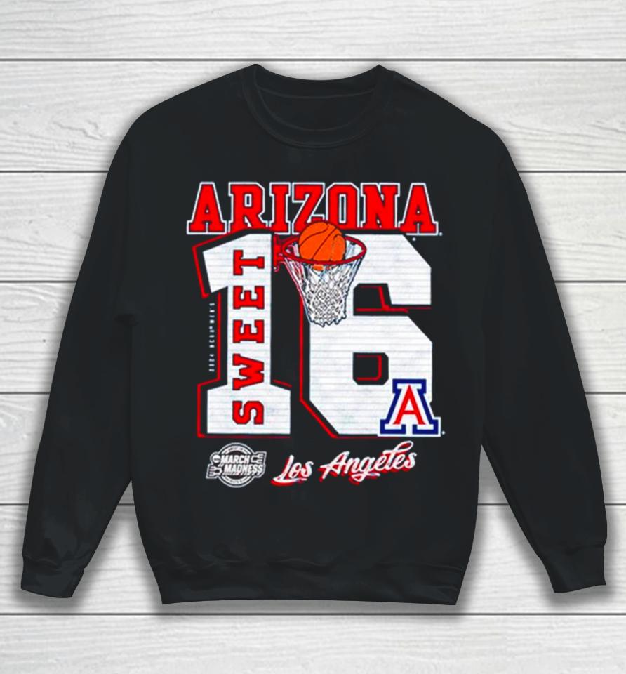 Arizona Wildcats 2024 Men’s Basketball March Madness Sweet 16 Los Angeles Sweatshirt