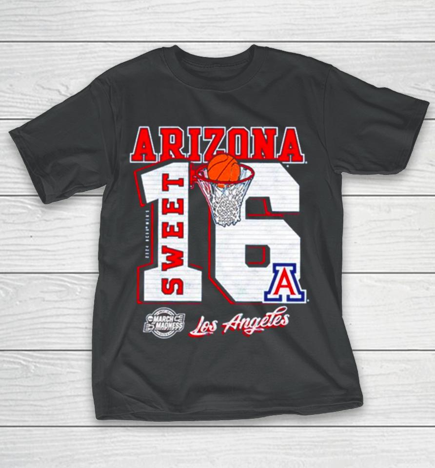 Arizona Wildcats 2024 Men’s Basketball March Madness Sweet 16 Los Angeles T-Shirt