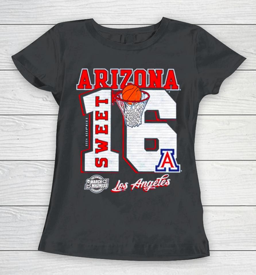 Arizona Wildcats 2024 Men’s Basketball March Madness Sweet 16 Los Angeles Women T-Shirt