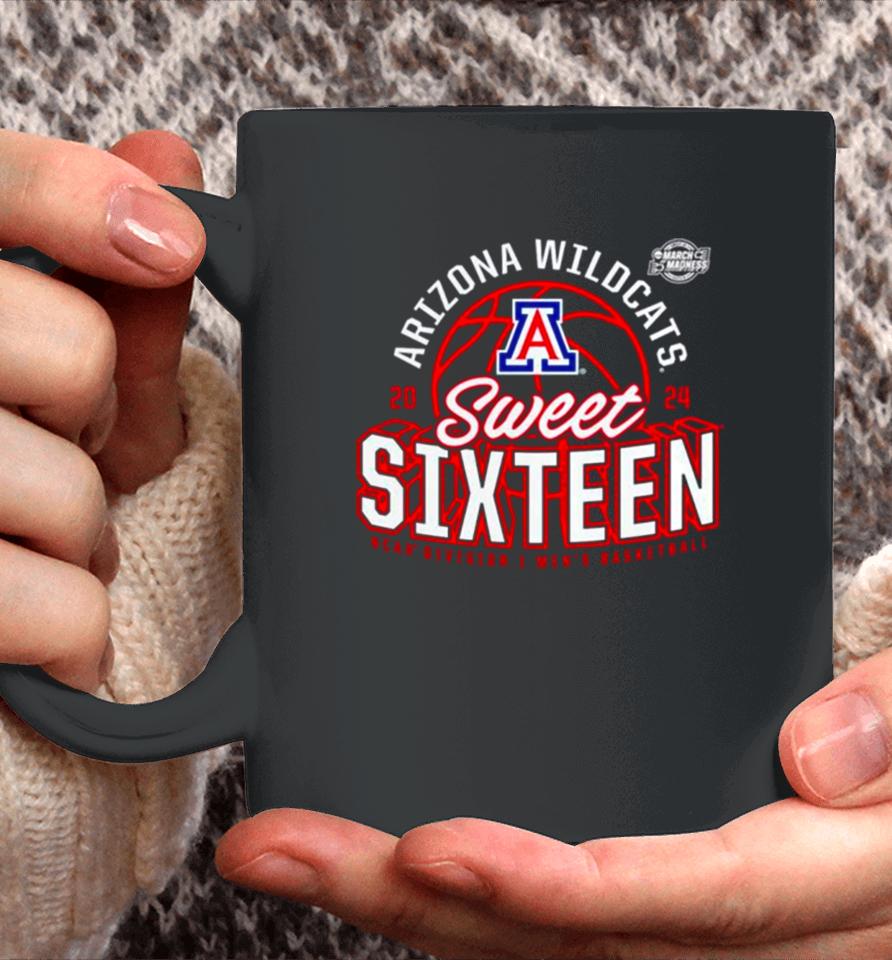 Arizona Wildcats 2024 Ncaa Men’s Basketball Tournament March Madness Sweet Sixteen Defensive Stance Coffee Mug